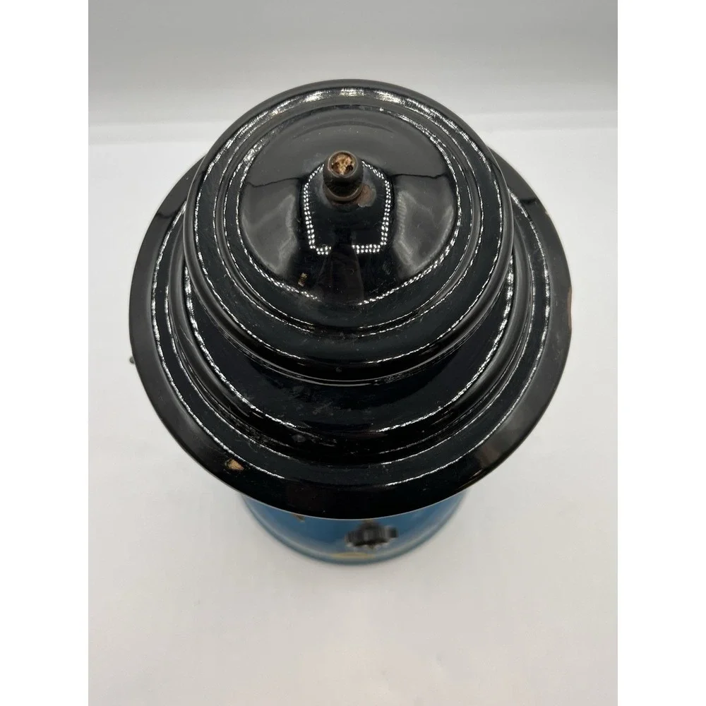 Vtg Sears Roebuck Co Double Mantle Lantern 476.74060 No Glass Blue & Black 1965